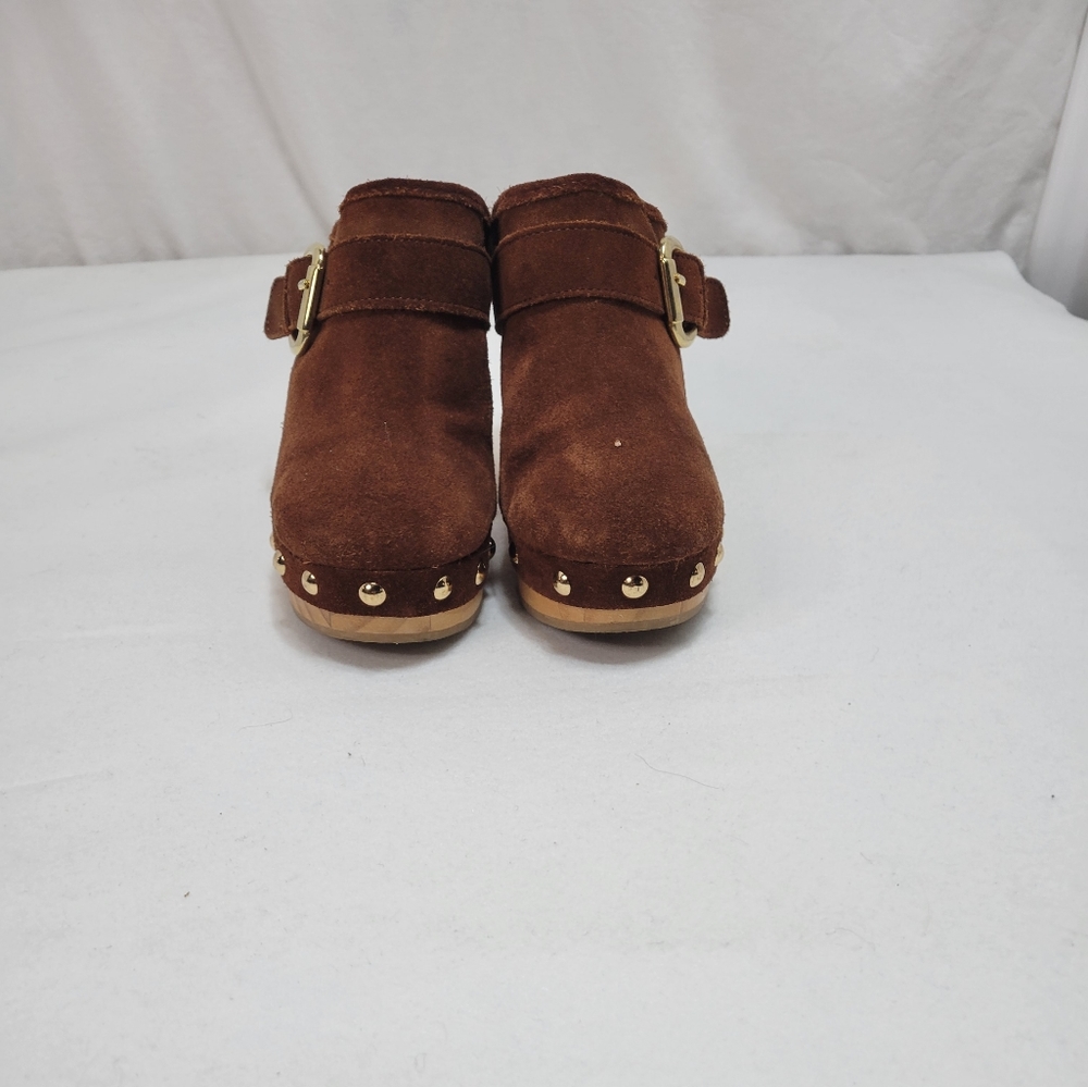 Steve Madden Brown Suede Studded Clog Mules